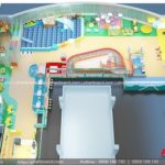 Khu vui chơi trẻ em U KID’S GARDEN tại Vũng Tàu Bản phối cảnh 3D khu vui chơi trẻ em trong nhà với cầu trượt, hồ bóng, khu softplay và góc sinh hoạt